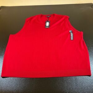 Hart Schaffner Marx Merino Wool Sweater Vest Big Man Sleeveless Red Mens 4XB NWT